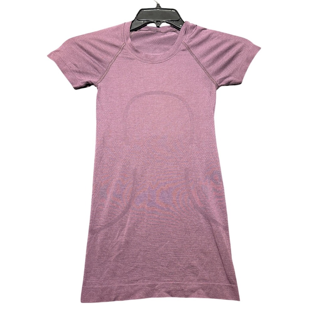 Lululemon Swiftly Tech Short Sleeve Women Size 2 Purple Heathered Athletic Top